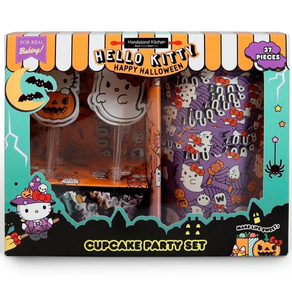 Sanrio HELLO KITTY Halloween Cupcake Party Set 37pc Liners Picks Baking Cups NIP